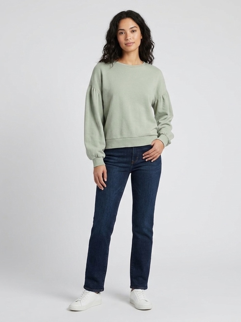 Amuse Society Casual Preppy Contemporary Crewneck Sweatshirt Mint Green Size XS